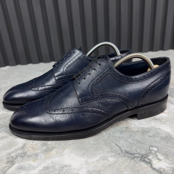 Louis Vuitton Derby Dress Lace Up Blue Taiga Leather 7 LV or 8 US or 41 EUR - Picture 10 of 17